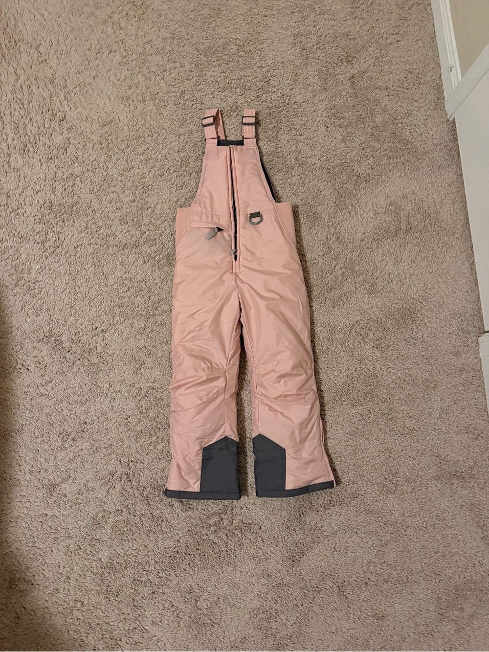 Arctic Quest Ski Snow Bib Overalls, Classic Blush, size XS (5/6)
